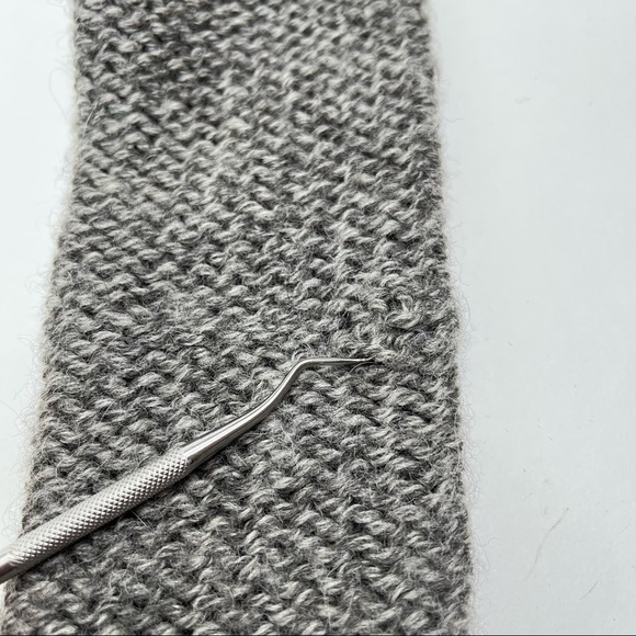 Helmut LANG Smokey Grey Wool & Alpaca Blend Asymmetrical Long Sleeve Sweater Top - Picture 9 of 12